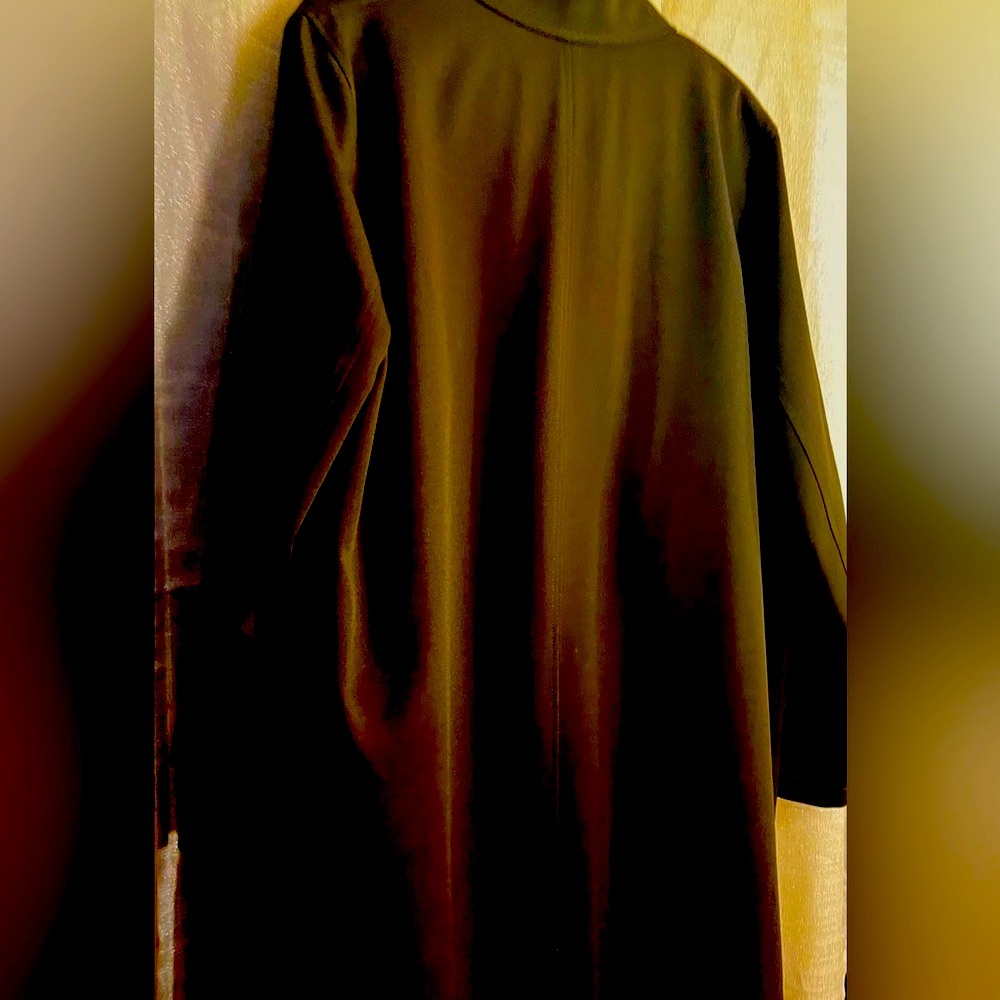 BURBERRY CHOCOLATE BROWN WOOL COAT  XL ZIPOUT LINING EXCELLENT &  GARMENT BAG - Picture 13 of 17
